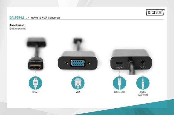 DIGITUS HDMI---VGA ÇEVİRİCİ (DA-70461).3,5mm AUDIO - 11