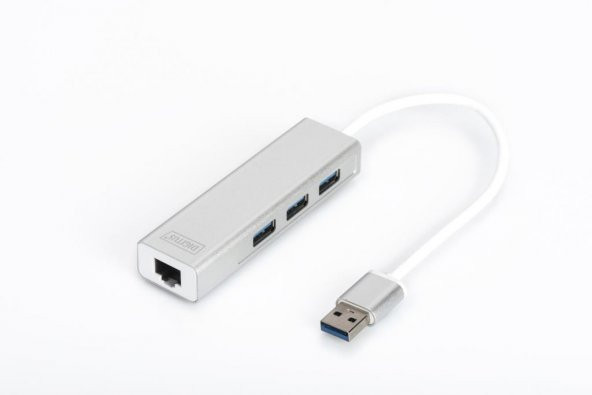 DIGITUS DA-70250-1 3LÜ USB3.0 HUB+G.BIT ETHERNET