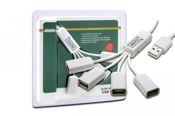 DIGITUS DA-70216 USB 4lü KABLO HUB BEYAZ