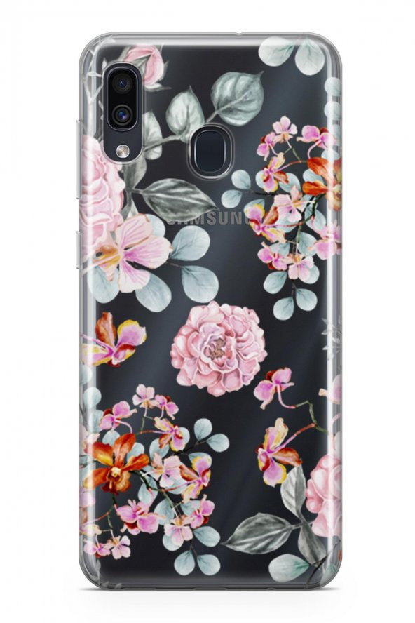Samsung Galaxy A20 Kılıf Şeffaf Rosie Serisi Thea