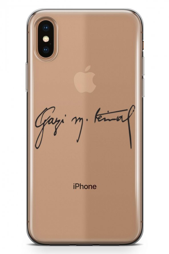 Apple iPhone XS Max Kılıf Atatürk Serisi Gazi M. Kemal İmza - 2