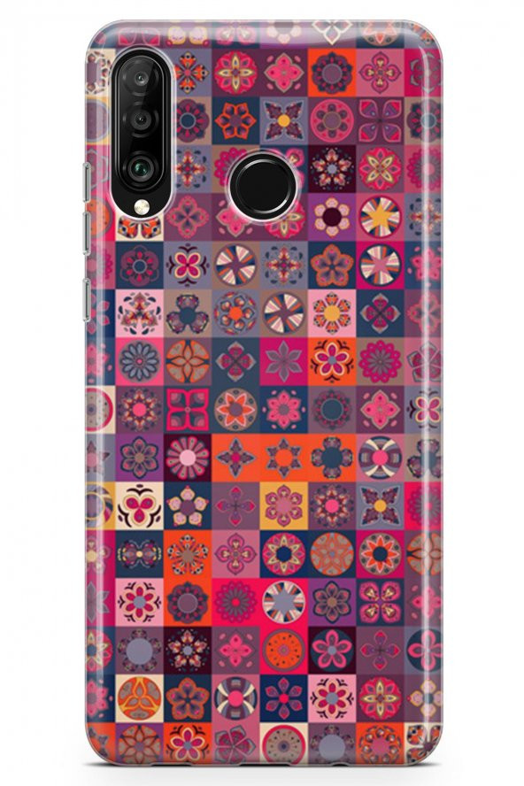 Huawei P30 Lite Kılıf Patchwork Serisi Fiona - 3