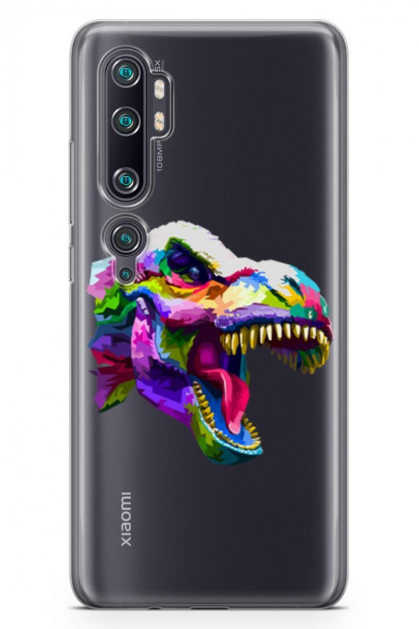 Xiaomi Mi Note 10 Kılıf Şeffaf Wild Life Serisi Talia - 1