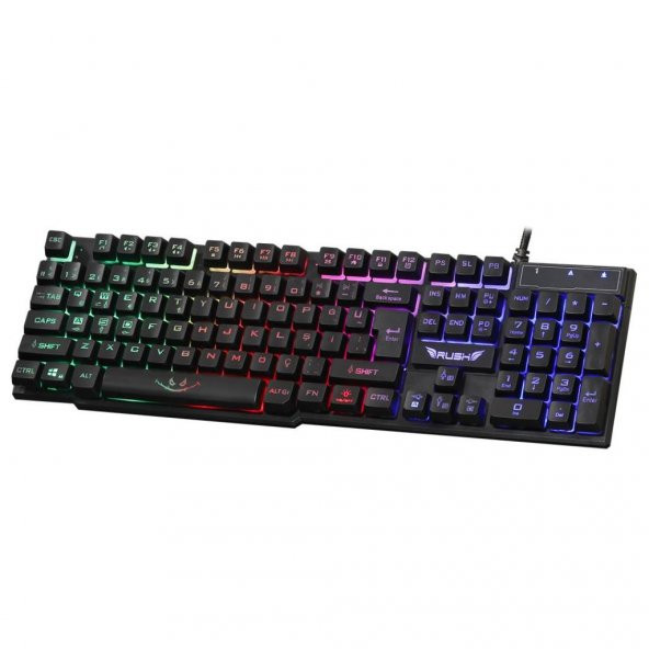 RUSH RK112 Q USB MEKANİK HİS İNGİLİZCE KLAVYE,SİY - 2