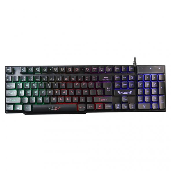 RUSH RK112 Q USB MEKANİK HİS İNGİLİZCE KLAVYE,SİY - 3