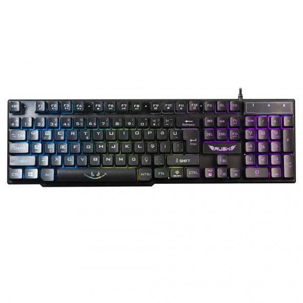 RUSH RK112 Q USB MEKANİK HİS İNGİLİZCE KLAVYE,SİY - 4