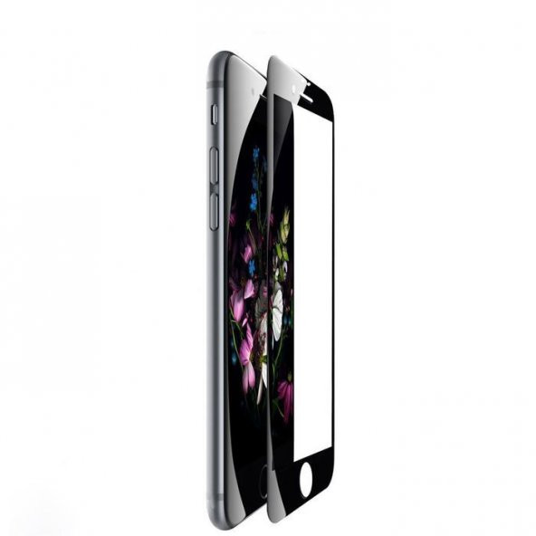 iPhone 6 6S Siyah Ekran Koruyucu Kavisli Cam
