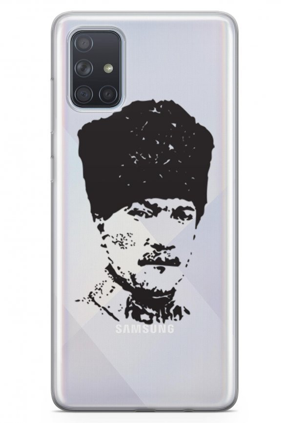 Samsung Galaxy A71 Kılıf Şeffaf Atatürk Serisi Kalpaklı