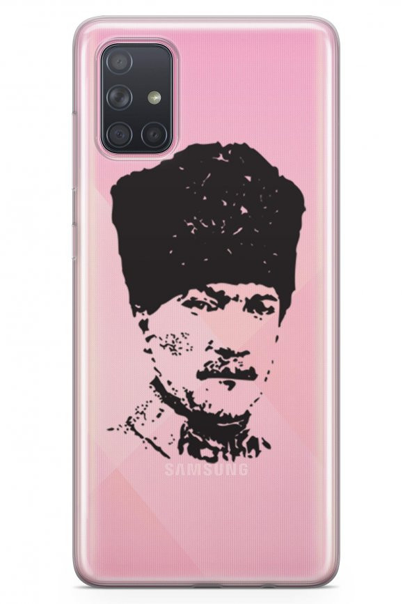 Samsung Galaxy A71 Kılıf Şeffaf Atatürk Serisi Kalpaklı - 2