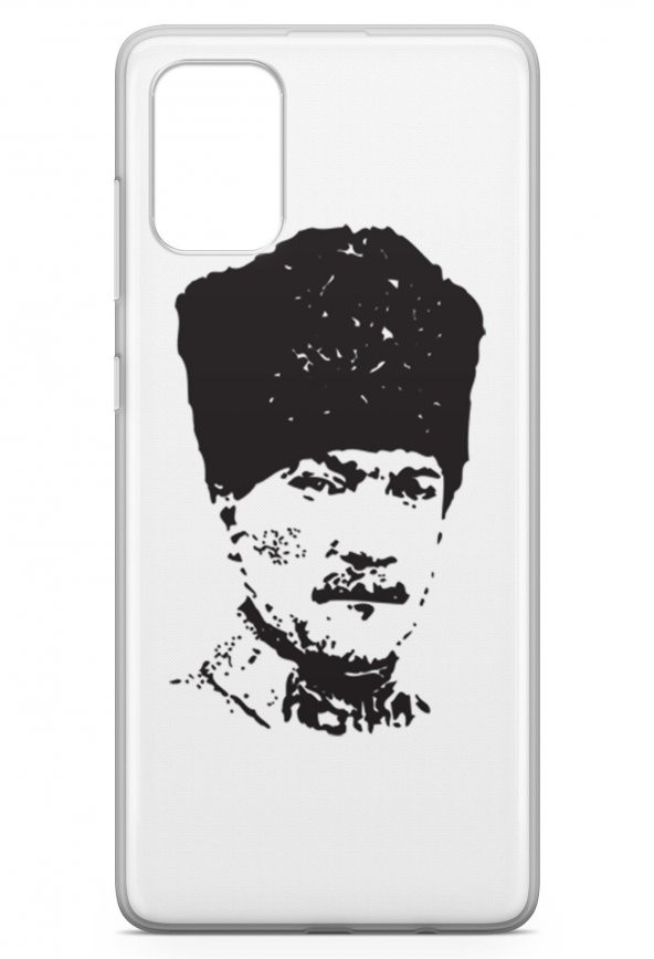 Samsung Galaxy A71 Kılıf Şeffaf Atatürk Serisi Kalpaklı - 3