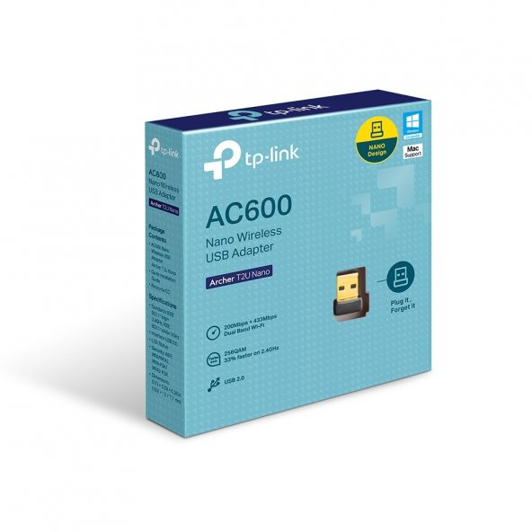 Tp-Lınk Archer T2u Nano Ac 600 Nano Wı-Fı Usb Adap Archer T2u Nano - 5