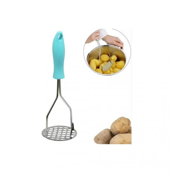 Buffer Renkli Saplı Metal Patates Ezici