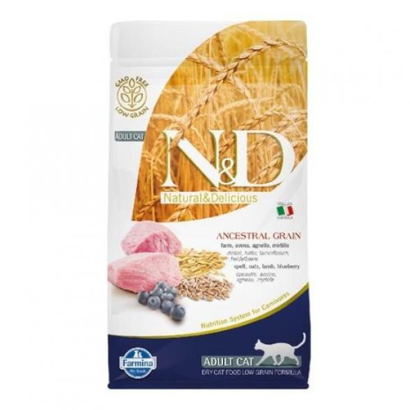 N&D Az Düşük Tahıllı Kuzulu Kedi Maması 1,5 Kg