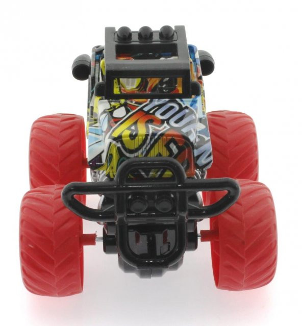 Die Cast Off Road Dev Kırmızı Teker Araba - 4