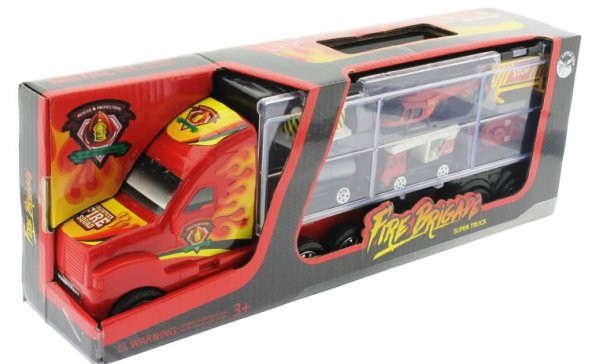 Taşınabilir Die Cast Metal Araçlı İtfaiye Kamyonu - 4