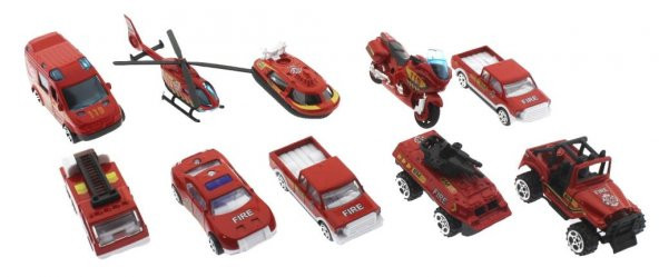 10lu Die Cast Metal İtfaiye Araçları Seti - 4