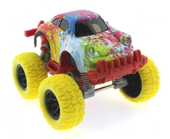 Die Cast Batik Desenli Sarı Teker Araba - 2