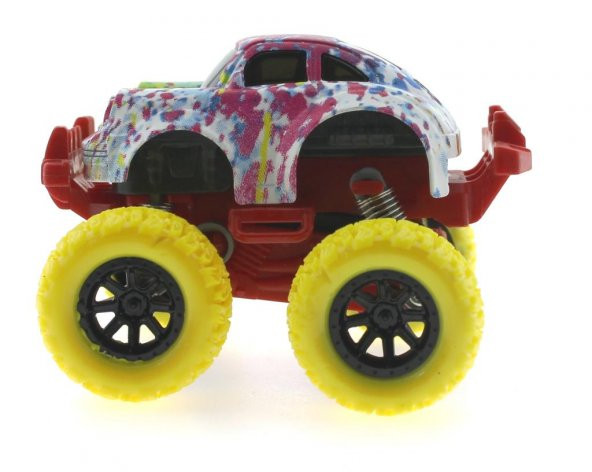 Die Cast Batik Desenli Sarı Teker Araba - 4