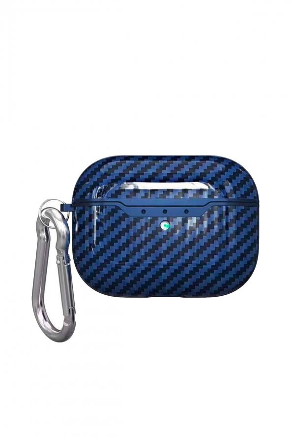 Airpods Karbon Desenli Kılıf Mavi