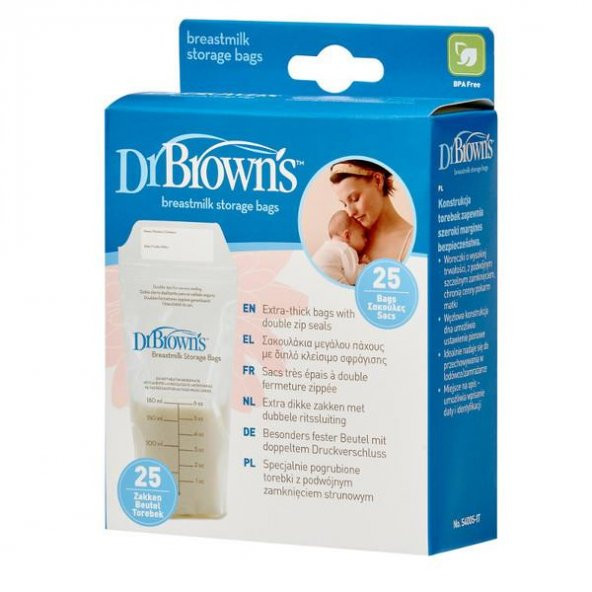 Dr Browns Süt Saklama Poşeti 25 Adet 180 ML