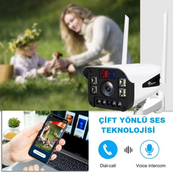 YOOSEE IP WİFİ KAMERA 1080P GÖRÜNTÜ+SES+SİREN IŞIK+LED IŞIK - 3