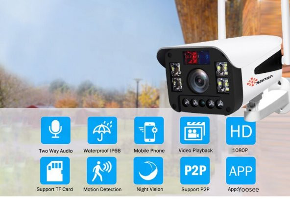 YOOSEE IP WİFİ KAMERA 1080P GÖRÜNTÜ+SES+SİREN IŞIK+LED IŞIK - 5