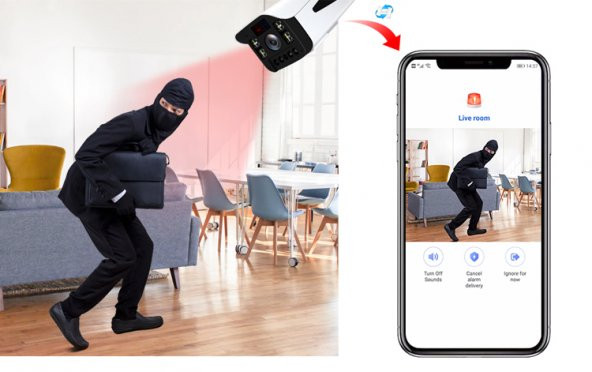 YOOSEE IP WİFİ KAMERA 1080P GÖRÜNTÜ+SES+SİREN IŞIK+LED IŞIK - 8