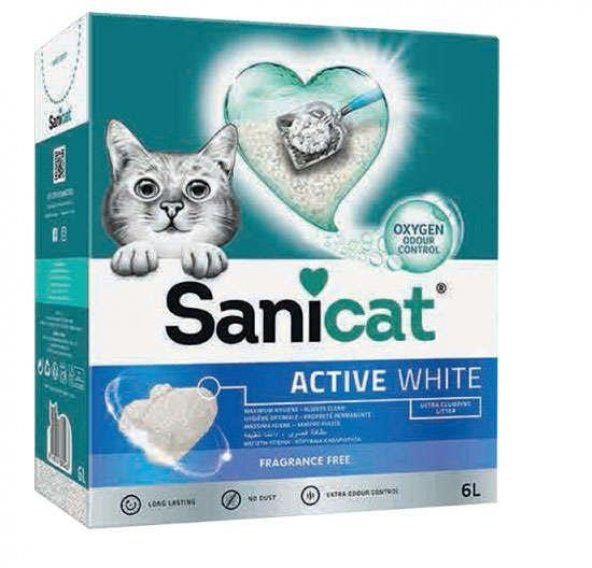 Sanicat Active White Ultra Topaklanan Kedi Kumu 6lt