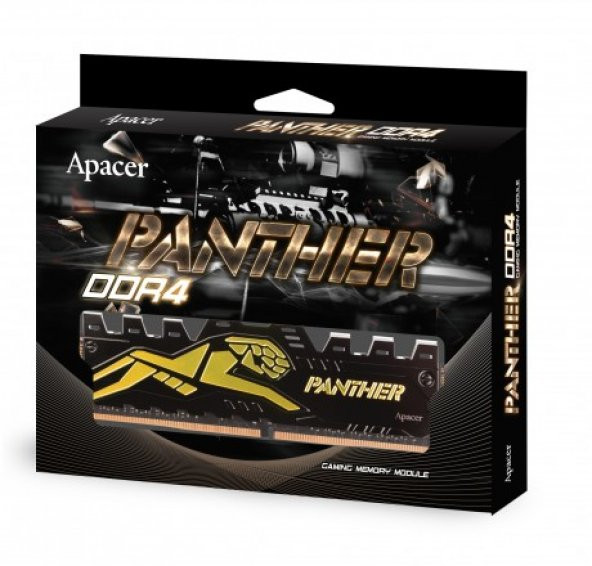 8GB APACER PANTHER DDR4 3000 Mhz BLACK-GOLD 1.35V GAMING RAM BELLEK