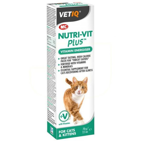 Kediler İçin Vitamin Vetiq Nutri-Vit Plus Kedi Vitamini 70gr