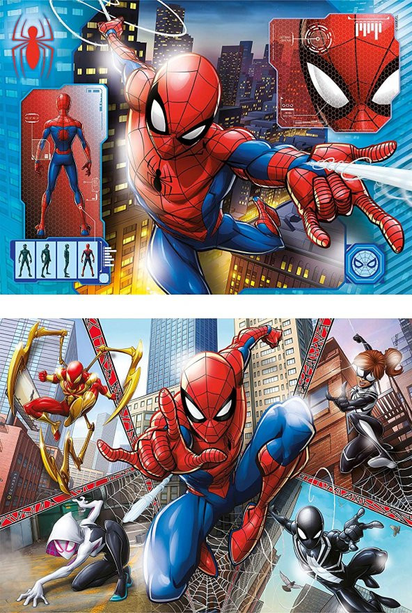 Clementoni 21608 Supercolor Puzzle Marvel Spiderman 2x60