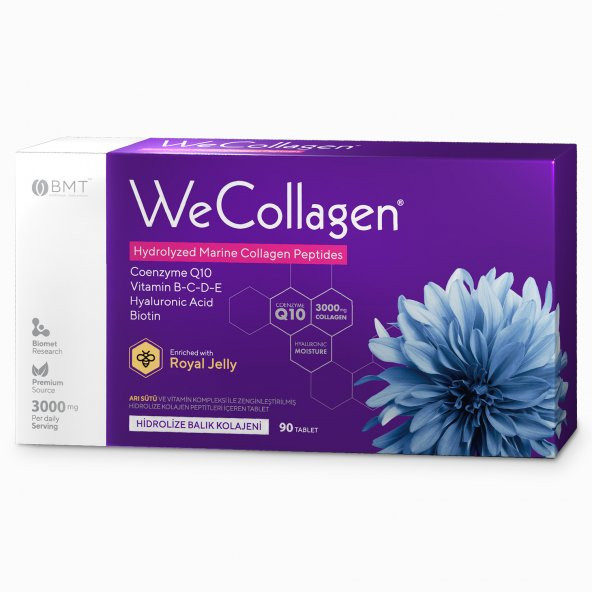 We Collagen ® 90 Tablet - Arı sütü, Koenzim Q10, Hyaluronik asit