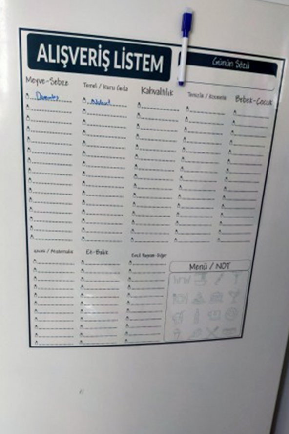 EVBUYA ALIŞVERİŞ LİSTESİ AKILLI KAĞIT (SİLGİLİ KALEM HEDİYE) - Resim 2