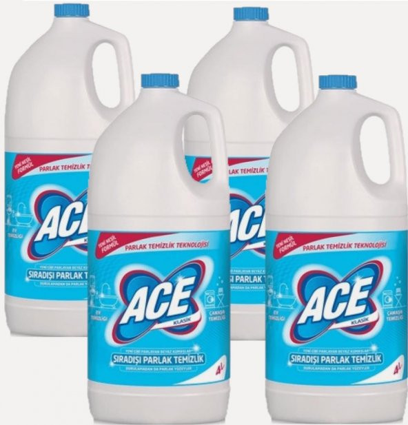 Ace Çamaşır Suyu Klasik 4 Lt 4Lü Paket