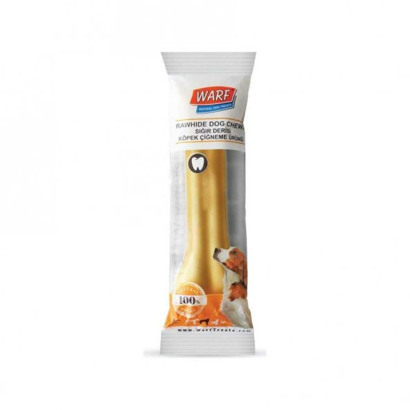 Warf Sığır Derisi Köpek Naturel Ödül Kemiği 90 gr 15.5 cm