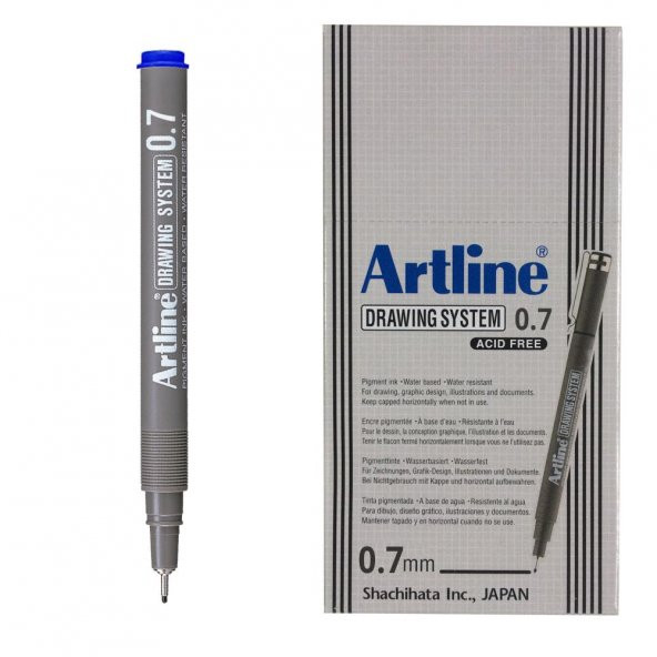 ARTLINE CIZIM KALEMI 07mm MAVI 12LI KUTU (237) - 2