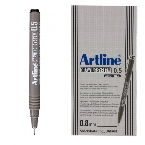 ARTLINE CIZIM KALEMI 005mm SIYAH 12LI KUTU (2305) - 2