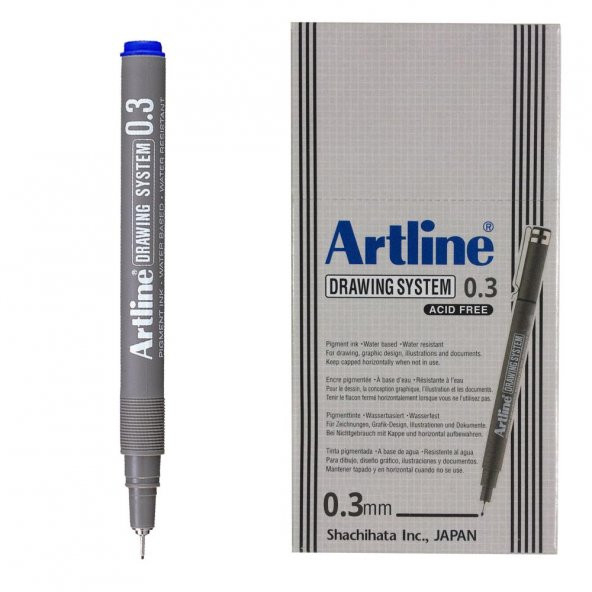 ARTLINE CIZIM KALEMI 03mm MAVI 12 LI KUTU (233) - 2