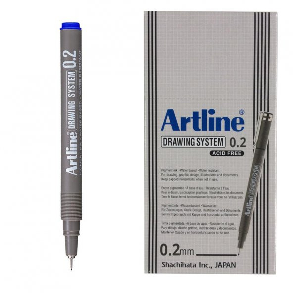 ARTLINE CIZIM KALEMI 02mm MAVI 12LI KUTU (232) - 2