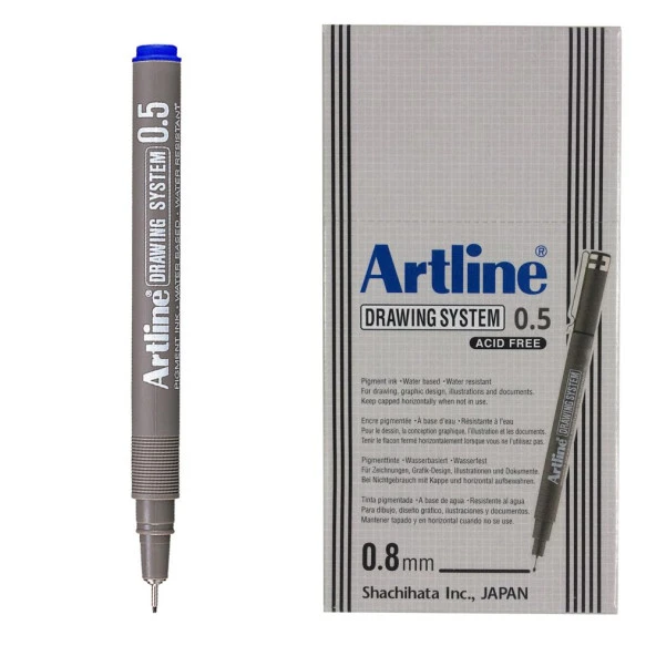 ARTLINE CIZIM KALEMI 005mm MAVI 12LI KUTU (2305N) - 2