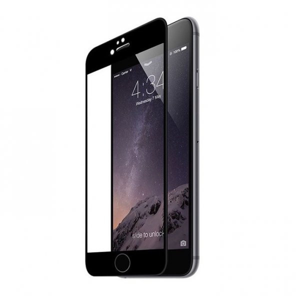 iPhone 6 6S Plus Siyah Ekran Koruyucu Kavisli Cam