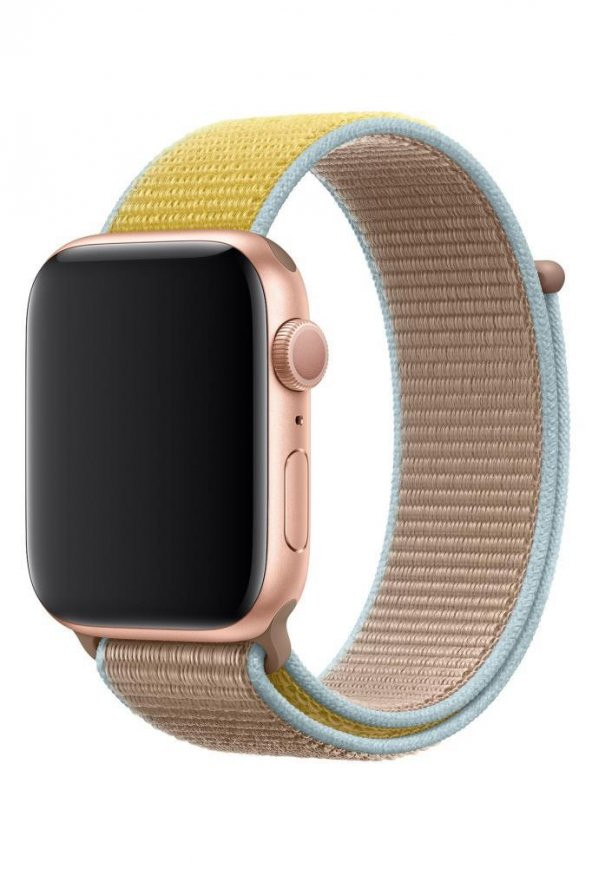 Apple Watch Uyumlu Kordon Spor Loop 42 mm Kayış Açık Kahverengi - 3