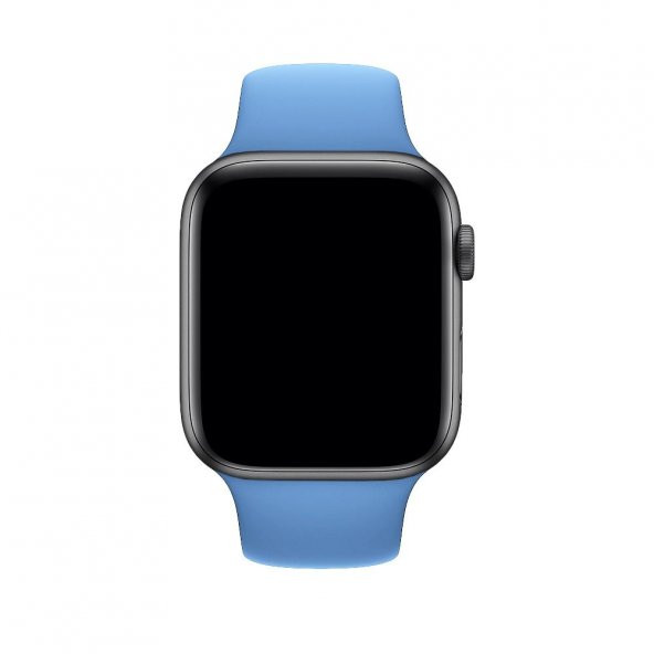 Apple Watch Uyumlu 44 mm Kordon Silikon Kayış Pastel Mavi - 2
