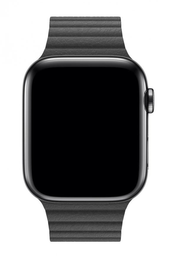 Apple Watch Uyumlu Deri Loop Kordon 44 mm Kayış Siyah - 3