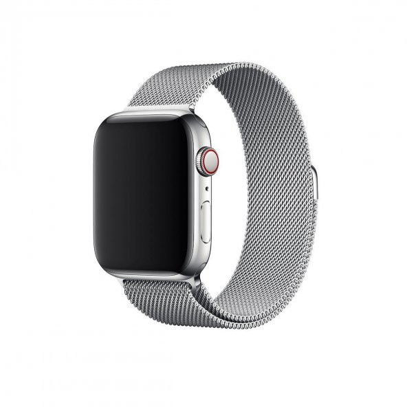 Apple Watch Uyumlu 44 mm Milano Kordon Çelik Kayış Gümüş Gri - Resim 3