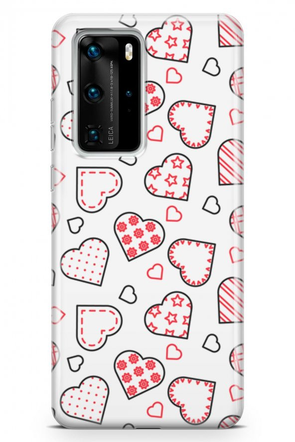 Huawei P40 Pro Kılıf Love Serisi Pink - 2
