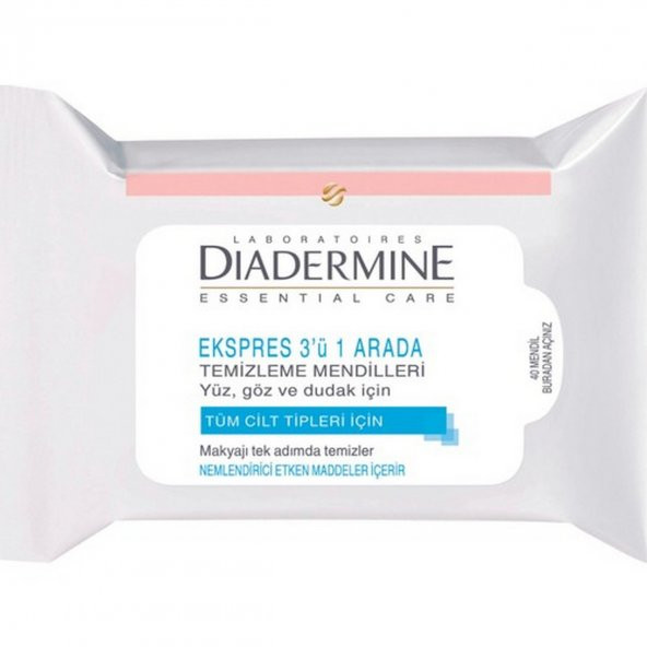 Diadermine Express 3ü 1 arada Temizleyici Mendil