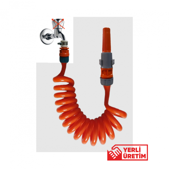 Plasyay Spiral Sulama Hortumu ve Ayarlı Lans Seti Yerli Hediyeli - 4