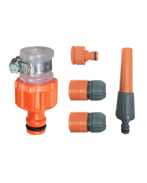 Plasyay Ayarlı Fıskiye ve Otomatik Hortum Bağlantı Aparatları 5 li Set Gr
