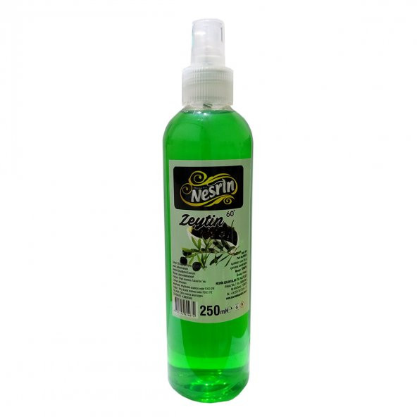 Zeytin Kolonyası 60 Derece Pet Şişe Sprey 250 ML